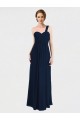 Sleeveless Dark Navy Low Back A-Line One Shoulder Bridesmaid Dress / Formal Dress Maidstone