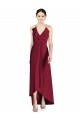 Sleeveless Burgundy Open Back A-Line Spaghetti Straps High Low Bridesmaid Dress Maidstone