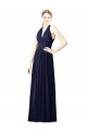 Sleeveless Dark Navy Open Back A-Line Halter Neck Bridesmaid Dresses Maidstone