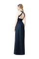 Sleeveless Dark Navy Open Back A-Line Halter Neck Bridesmaid Dresses Maidstone