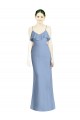 Sleeveless Dusty Blue Open Back A-Line Spaghetti Straps Bridesmaid Dresses Maidstone