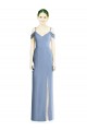 Cold Shoulder Dusty Blue Open Back A-Line Off the Shoulder Formal Evening Gown / Bridesmaid Dress Maidstone