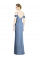Cold Shoulder Dusty Blue Open Back A-Line Off the Shoulder Formal Evening Gown / Bridesmaid Dress Maidstone