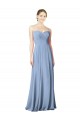 Sleeveless Dusty Blue Low Back A-Line Sweetheart Wedding Party Dress Maidstone