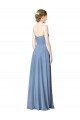 Sleeveless Dusty Blue Low Back A-Line Sweetheart Wedding Party Dress Maidstone