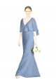 Sleeveless Dusty Blue Trumpet V-Neck Bridesmaid Dress Maidstone