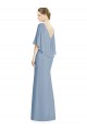 Sleeveless Dusty Blue Trumpet V-Neck Bridesmaid Dress Maidstone