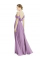 Sleeveless Dark Lavender Open Back A-Line Off the Shoulder Semi Formal Evening Dress / Bridesmaid Dress Maidstone