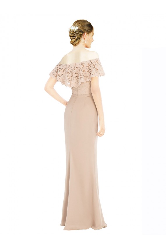 Sleeveless Champagne A-Line Off the Shoulder Prom Dress / Bridesmaid Dress Maidstone