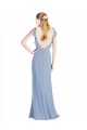 Sleeveless Dusty Blue Open Back A-Line V-Neck Bridesmaid Dress Maidstone