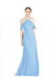 Cold Shoulder Periwinkle Low Back A-Line Halter Neck Formal Dress / Bridesmaid Dress Maidstone