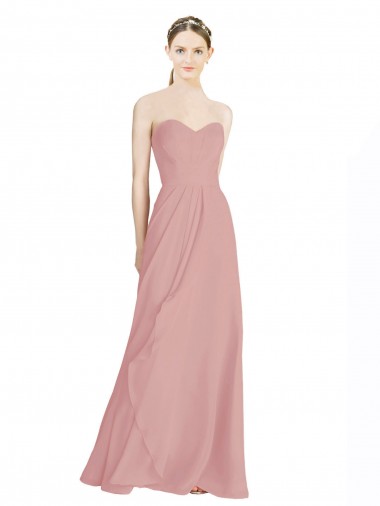 Sleeveless Dusty Pink Low Back A-Line Sweetheart Bridesmaid Dress / Formal Dress Maidstone