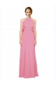 Sleeveless Skin Pink Low Back A-Line Halter Neck Bridesmaid Dress Maidstone