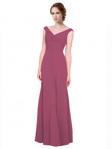 Sleeveless Mauve Taupe A-Line V-Neck Bridesmaid Dress Maidstone