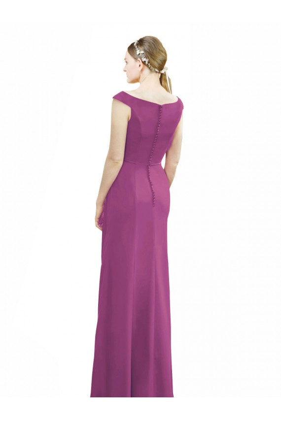 Sleeveless Wild Berry Mermaid Boat Neck Bridesmaid Dress Maidstone