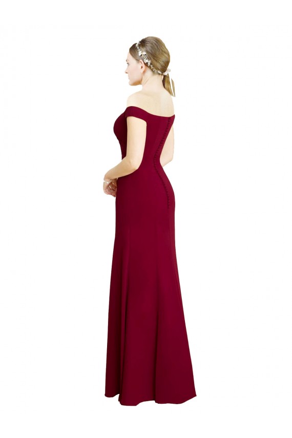 Sleeveless Burgundy Mermaid Off the Shoulder Black Tie Prom Dress / Bridesmaid Dress Maidstone