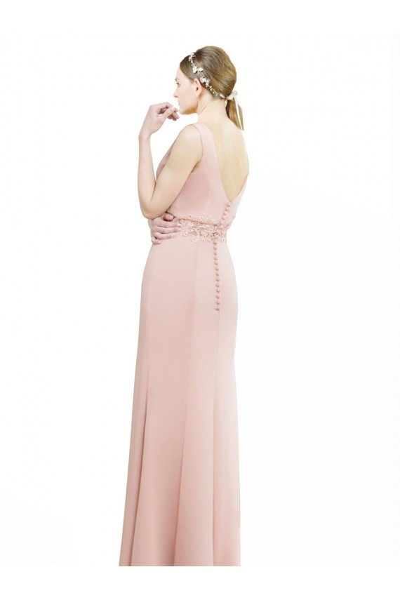 Sleeveless Bliss Pink Mermaid Boat Neck Bridesmaid Dress Maidstone