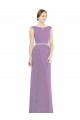 Sleeveless Dark Lavender Low Back A-Line Boat Neck Formal Dress / Bridesmaid Dress Maidstone