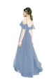 Cap Sleeves Dusty Blue A-Line V-Neck Bridesmaid Dress Maidstone