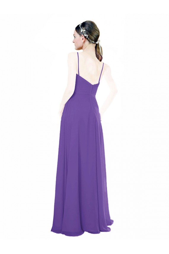 Sleeveless Purple A-Line Spaghetti Straps Bridesmaid Dress Maidstone