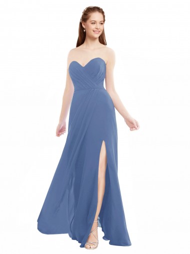Sleeveless Windsor Blue A-Line Sweetheart Bridesmaid Dresses Maidstone