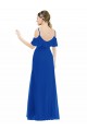 Cold Shoulder Royal Blue A-Line V-Neck High Low Bridesmaid Dress Maidstone