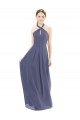 Sleeveless Silver Stone Low Back A-Line Halter Neck Bridesmaid Dress Maidstone