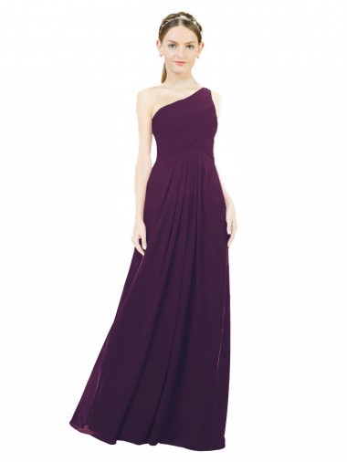 Sleeveless Grape A-Line One Shoulder Bridal Party Dress / Evening Dress Maidstone