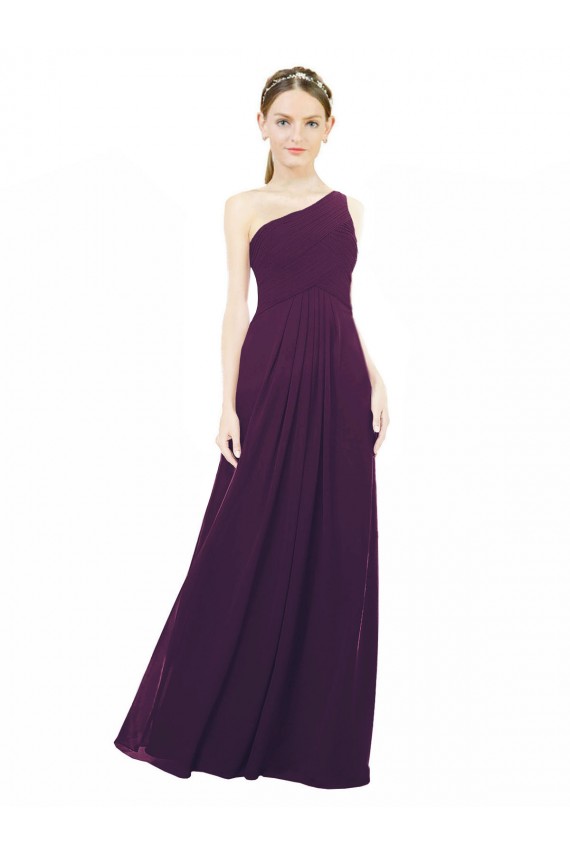 Sleeveless Grape A-Line One Shoulder Bridal Party Dress / Evening Dress Maidstone