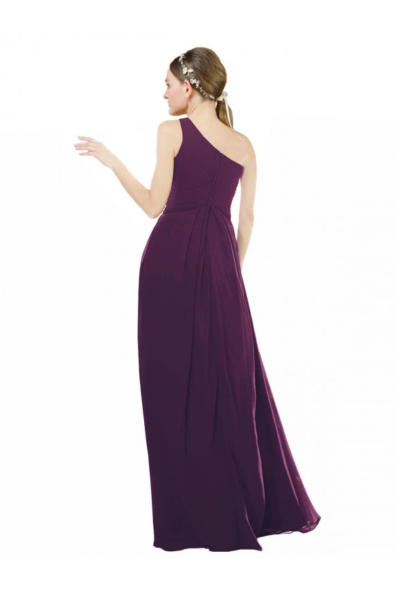 Sleeveless Grape A-Line One Shoulder Bridal Party Dress / Evening Dress Maidstone