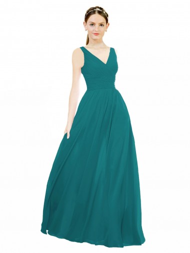 Sleeveless Hunter A-Line V-Neck Bridesmaid Gowns Maidstone