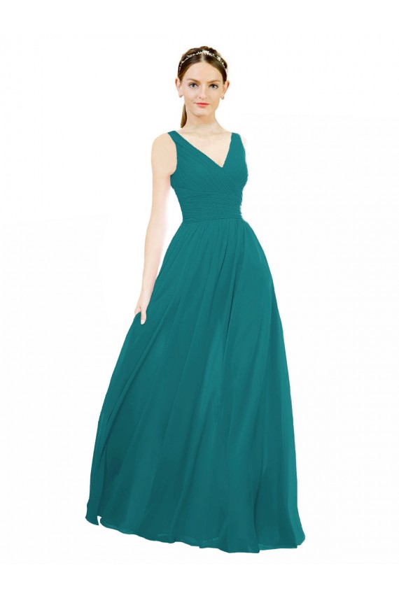 Sleeveless Hunter A-Line V-Neck Bridesmaid Gowns Maidstone