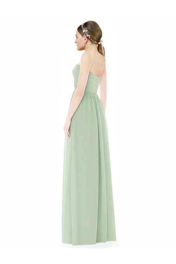 Sleeveless Sage Low Back A-Line Sweetheart Semi Formal Evening Dress / Bridesmaid Dress Maidstone
