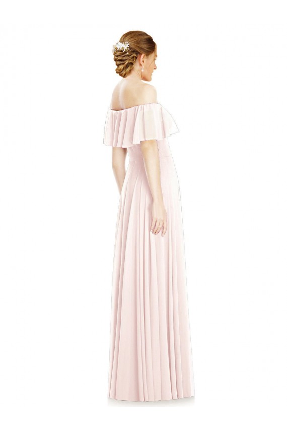 Sleeveless Pink A-Line Off the Shoulder Formal Bridesmaid Dress Maidstone