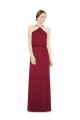 Sleeveless Burgundy Open Back A-Line Halter Neck Bridesmaid Dress Maidstone