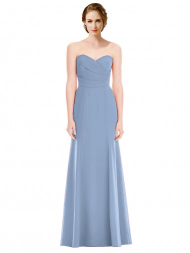Sleeveless Dusty Blue Mermaid Sweetheart Bridesmaid Dress Maidstone