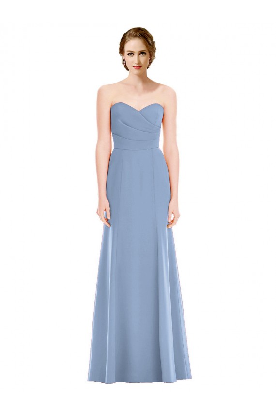Sleeveless Dusty Blue Mermaid Sweetheart Bridesmaid Dress Maidstone