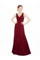 Sleeveless Burgundy A-Line V-Neck Bridesmaid Dress / Evening Dress Maidstone