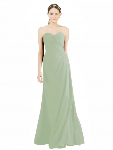 Sleeveless Smoke Green A-Line Sweetheart Bridesmaid Dress Maidstone