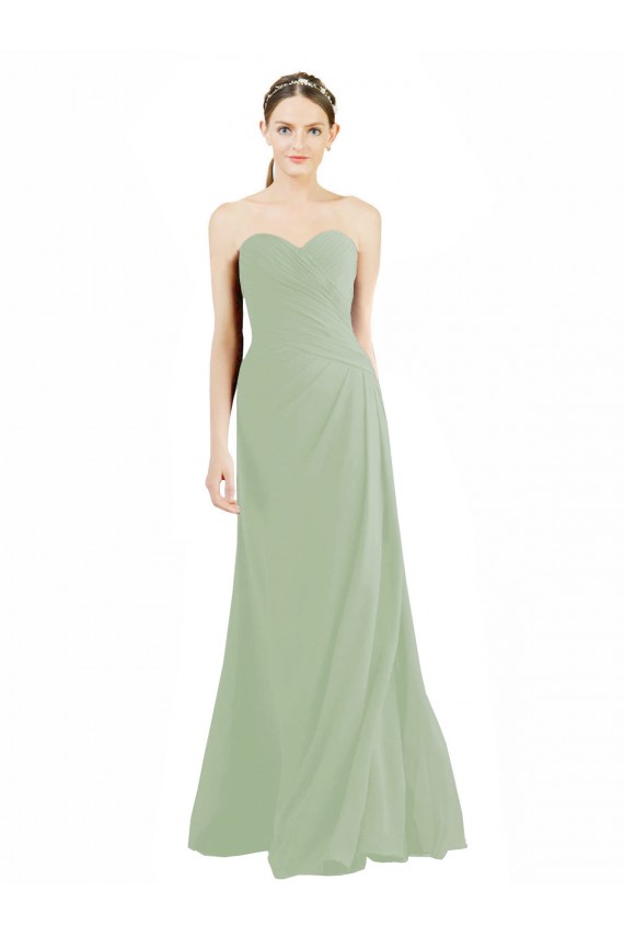 Sleeveless Smoke Green A-Line Sweetheart Bridesmaid Dress Maidstone