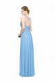 Sleeveless Periwinkle Keyhole Back A-Line Spaghetti Straps Bridesmaid Dress / Evening Dress Maidstone