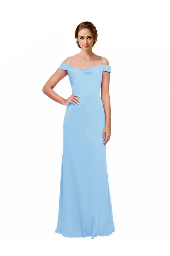 Sleeveless Periwinkle A-Line Off the Shoulder Bridesmaid Dress Maidstone