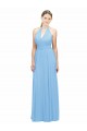 Sleeveless Periwinkle Open Back A-Line Halter Neck Bridesmaid Dress Maidstone