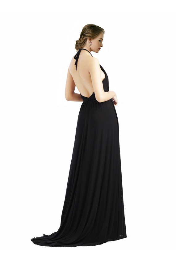 Sleeveless Oyster Silver Open Back A-Line Halter Neck Bridesmaid Dress Maidstone