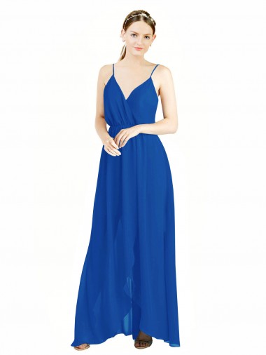 Sleeveless Royal Blue Open Back A-Line Spaghetti Straps Bridesmaid Dress Maidstone