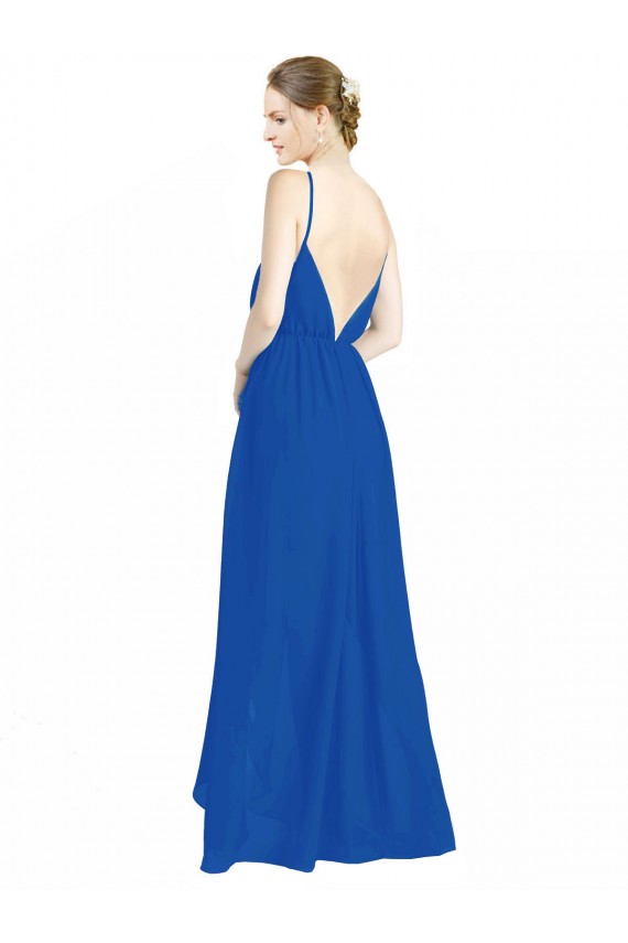 Sleeveless Royal Blue Open Back A-Line Spaghetti Straps Bridesmaid Dress Maidstone
