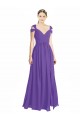 Cap Sleeves Purple Open Back A-Line Off the Shoulder Bridesmaid Dress Maidstone