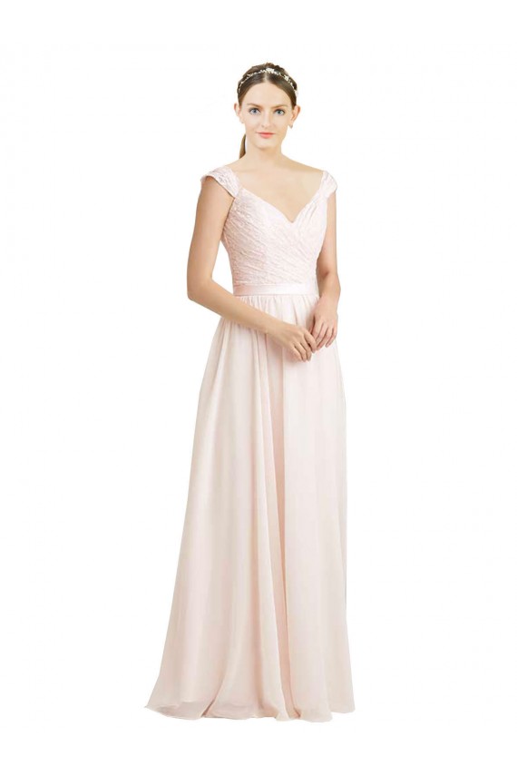 Sleeveless Cream Pink Open Back A-Line Sweetheart Bridesmaid Dress Maidstone
