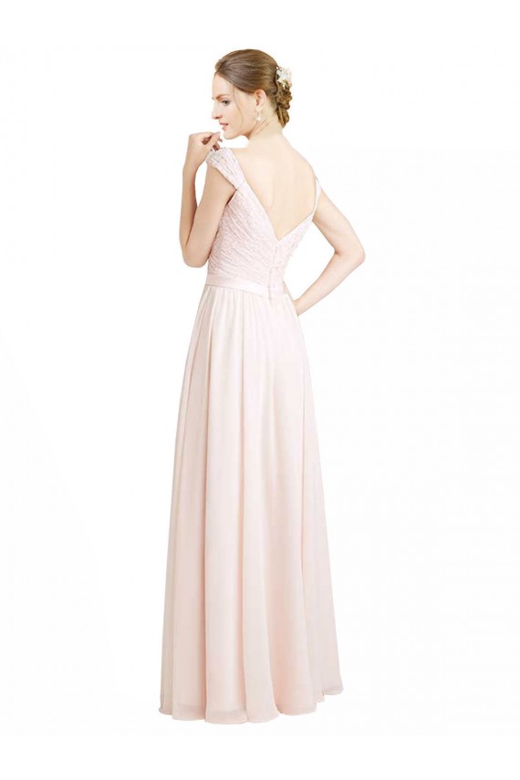 Sleeveless Cream Pink Open Back A-Line Sweetheart Bridesmaid Dress Maidstone