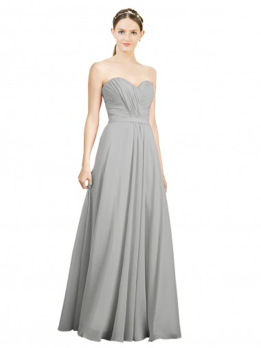 Sleeveless Silver Open Back A-Line Sweetheart Bridesmaid Dresses Maidstone